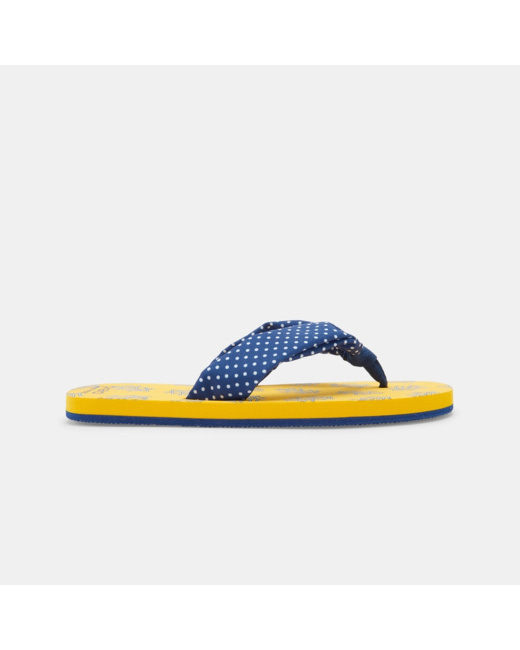 Tongs coraux bride tissu jaunes fille