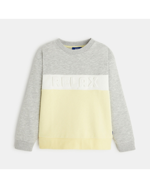 Sweat-shirt tricolore jaune garçon