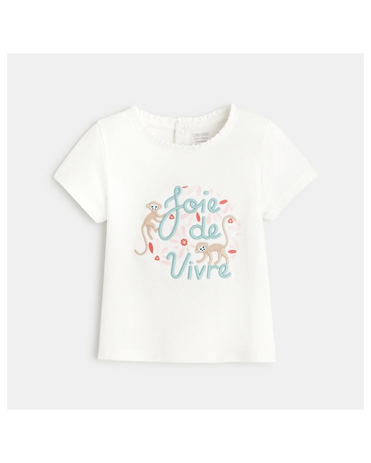 T-shirt singes brodés et message