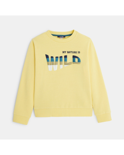 Sweat-shirt à message jaune garçon