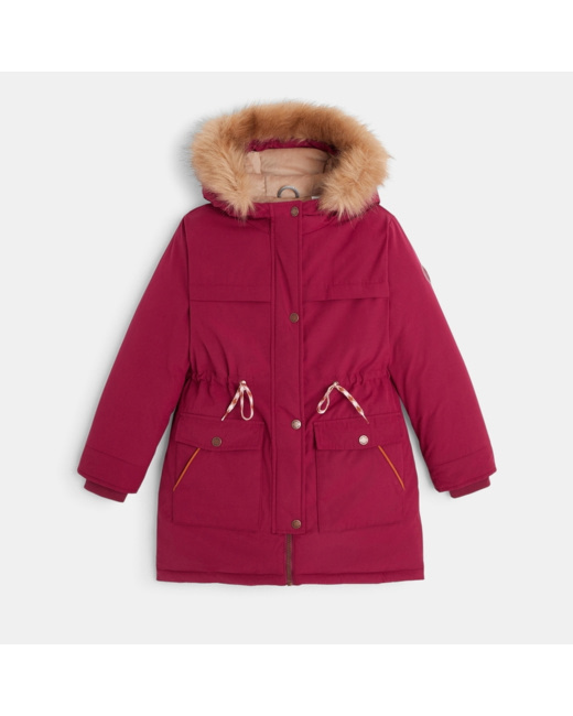 Parka chaude et déperlante à capuche violet fille