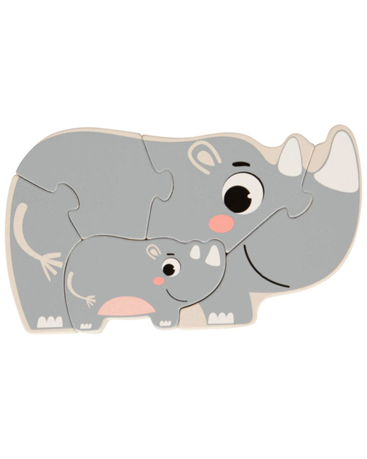 Puzzle rhinocéros et son bébé Crazy colors 2.0 - 5 pièces