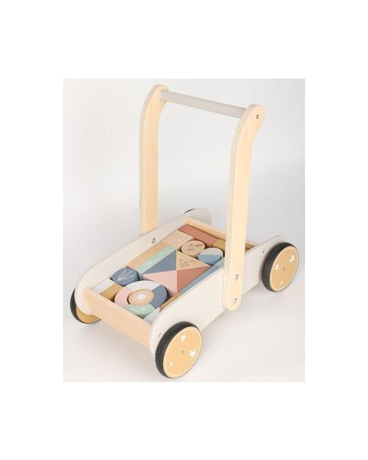 Chariot à pousser en bois