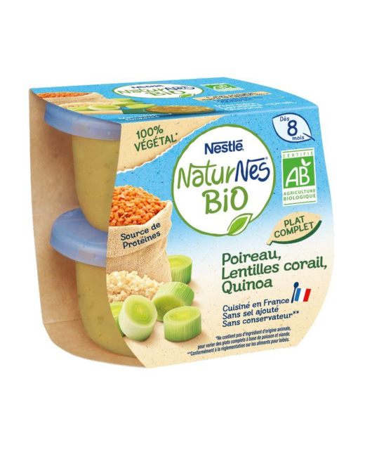 Naturnes BIO VEGETAL Poireau, Lentilles Corail, Quinoa