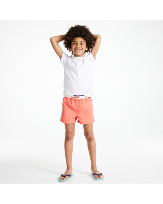 Short de bain uni orange garçon