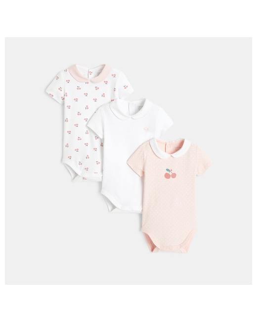 Body petit col cerises (lot de 3)