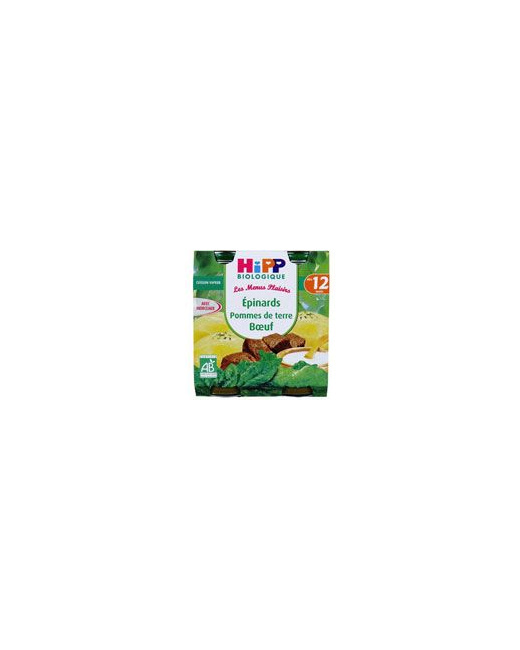 Pommes de terre Epinards Bœuf - 2 pots x 250g - 12 mois