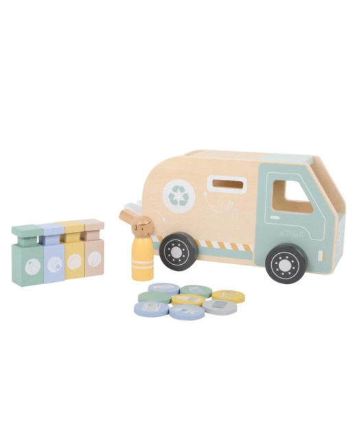 Camion poubelle en bois