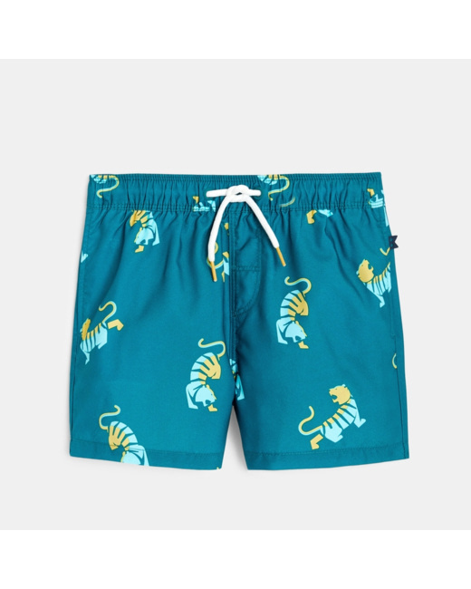 Short de bain imprimé vert garçon