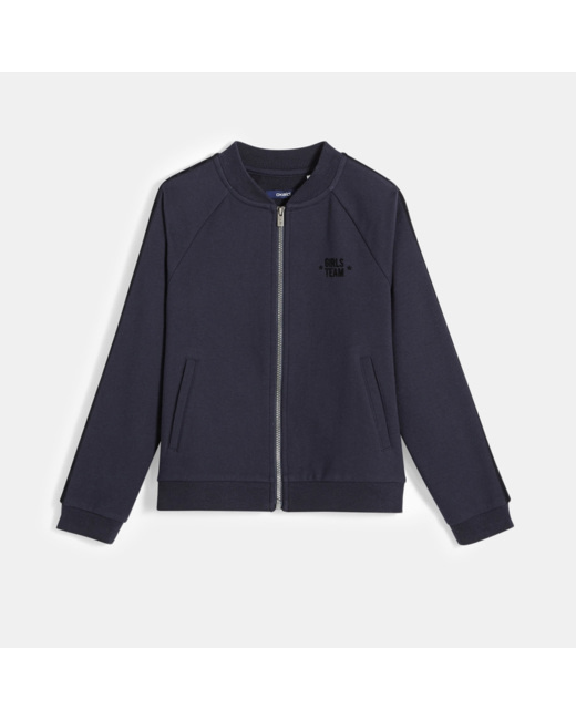 Sweat zippé bleu fille