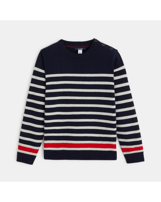Pull marin en tricot bleu garçon