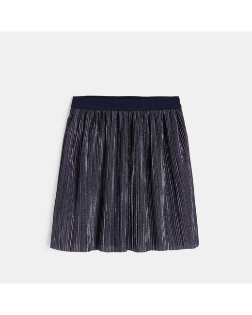 Jupe plissée irisée de fête bleue fille