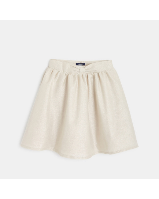 Jupe évasée pailletée beige fille