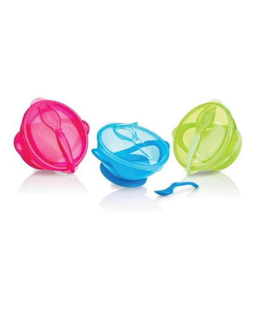 Bol Natural Touch avec socle-ventouse et cuillère