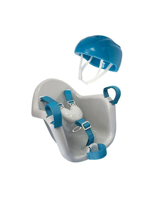 Siège de vélo avec casque pour poupée 45 cm