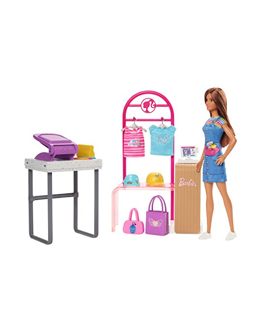 Barbie - Coffret Boutique Créations, avec poupée et accessoires de mode