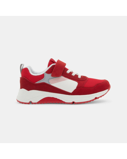 Running dadshoes lacets et scratch rouge garçon