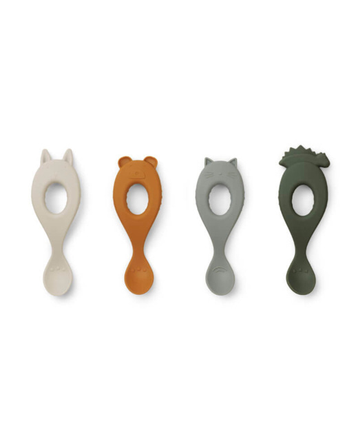Lot de 4 cuillères en silicone Liva - Hunter green mix