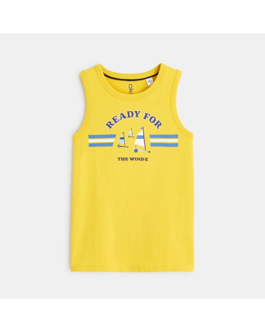 Débardeur coton jaune garçon
