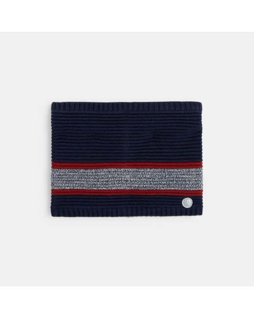 Snood bien chaud en maille côtelée bleu garçon