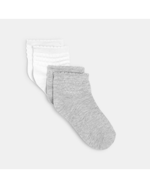 Socquettes fantaisie (lot de 2) gris fille