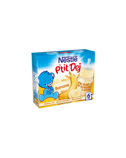 Nestlé P'tit Dej - Brique lait & céréales banane