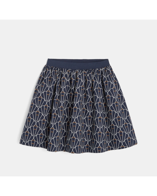 Jupe imprimé graphique bleue fille