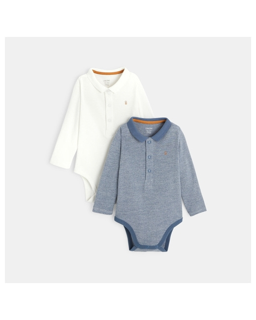 Body maille côtelée et col polo (lot de 2)