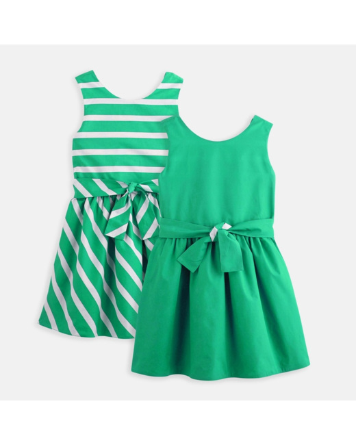 Robe réversible verte fille