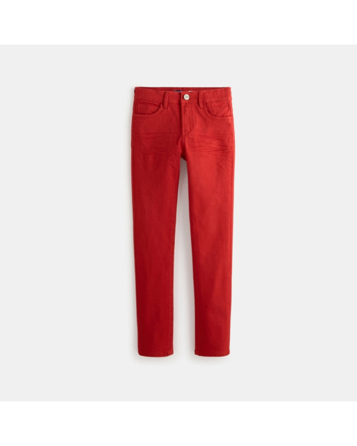 Pantalon skinny en toile rouge garçon