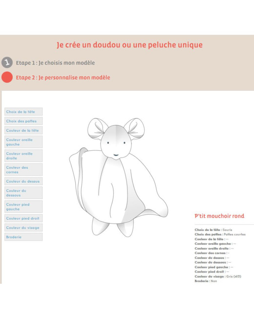 Doudou peluche personnalisable
