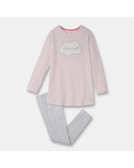 Pyjama 2 pièces rose fille