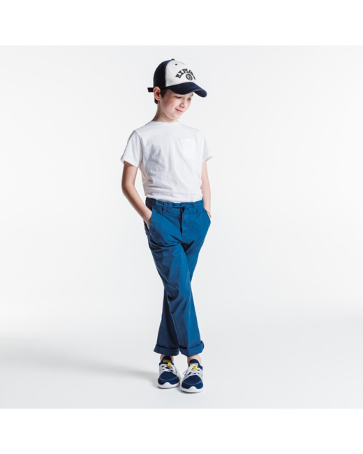 Casquette en toile bicolore bleue garçon