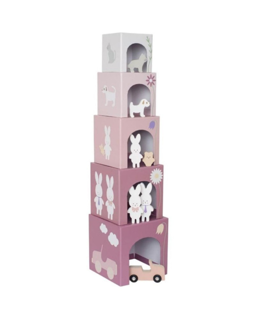 Cubes empilables en bois lapin