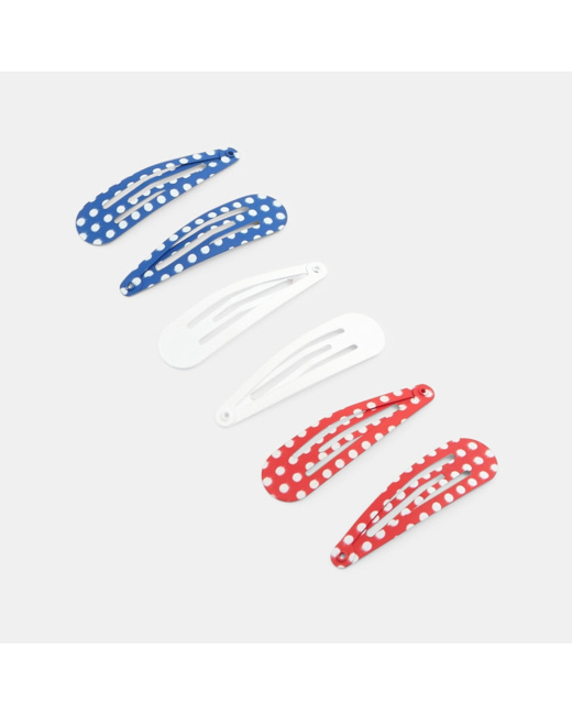 Barrettes clic-clac en métal fantaisie (lot de 6) rouge fille