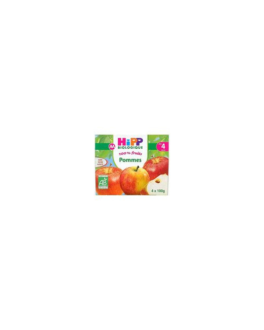 Pommes 100% fruits - 4 coupelles x 100g - 4 mois