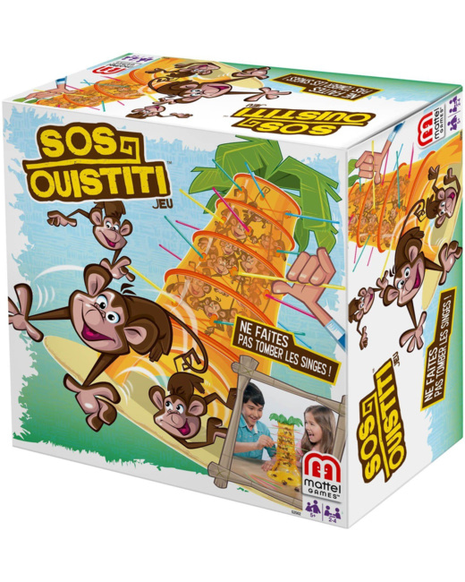 Mattel Games SOS Ouistiti, Jeu De Société et D'Adresse Familial Pour  Enfants Et Adultes Avec
