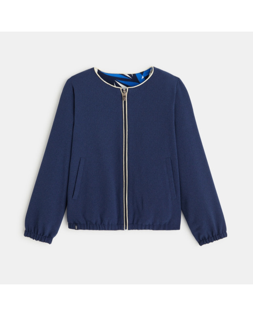 Blouson zippé réversible bleu fille