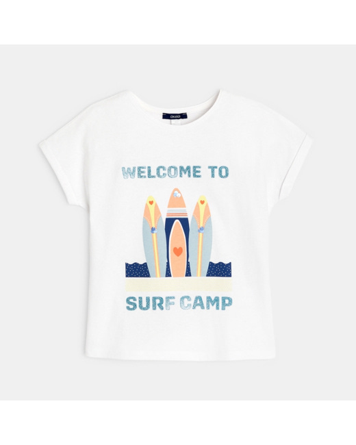 T-shirt manches courtes Welcome to... bleu fille