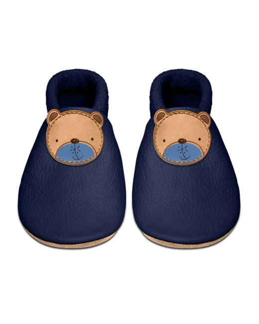 Chaussons bébé en cuir souple, OURSON