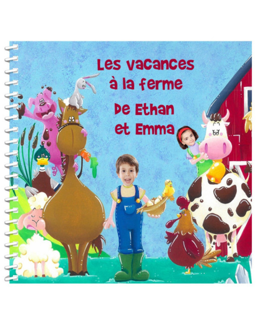 Livre personnalisé pour enfant et sa famille : Vacances à la ferme