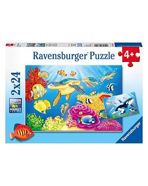 Puzzle - Monde sous-marin coloré - 2x24 pièces