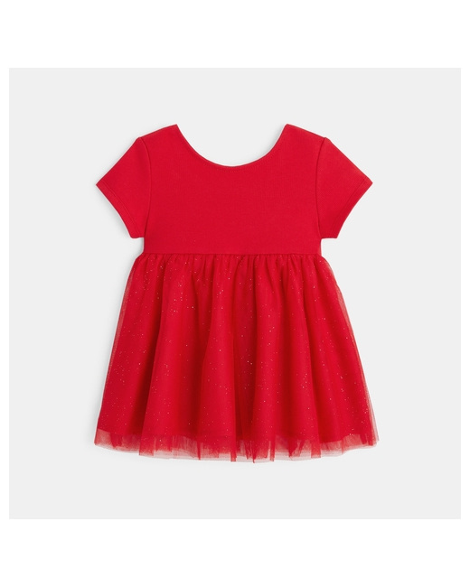 Robe chic maille et tulle pailleté