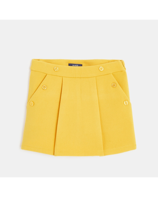Jupe-short unie jaune fille