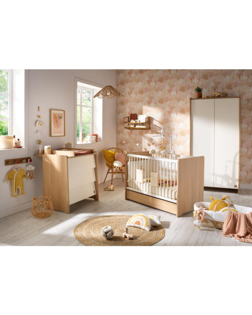 Chambre Trio Lit Commode Armoire Vanille