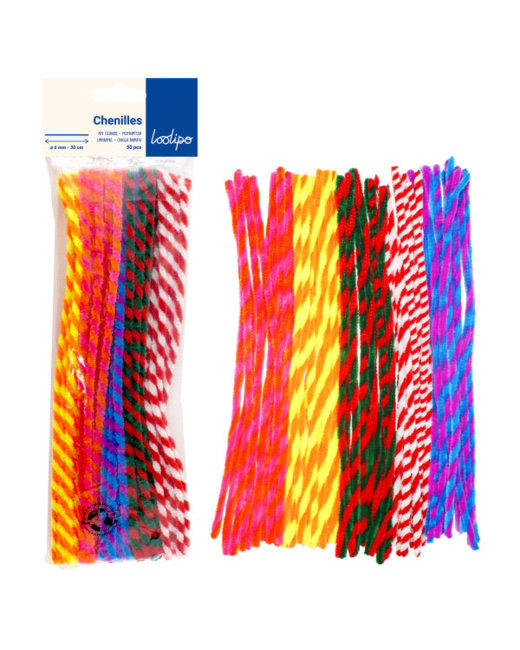Chenilles Twist - diam 6 mm - 10 Coloris