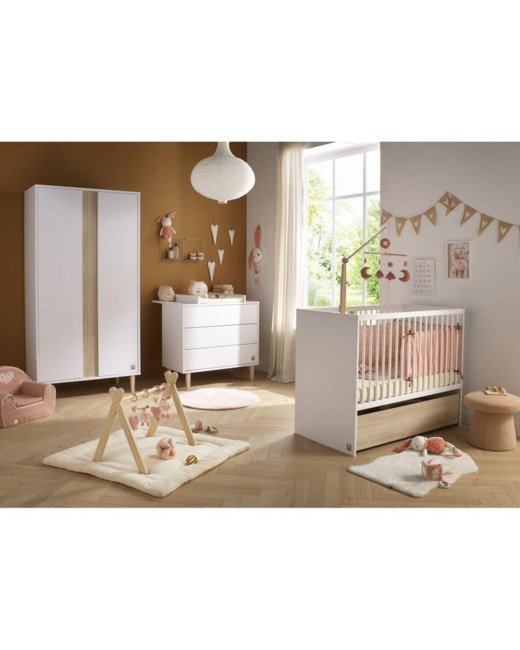 Chambre Trio Paloma Lit bébé + Commode + Armoire