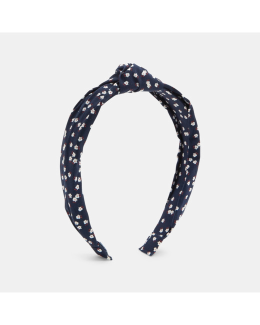 Serre-tête motif fleurs bleu fille