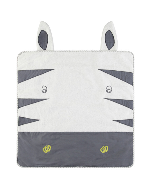 Couverture en popeline et sherpa motif zèbre