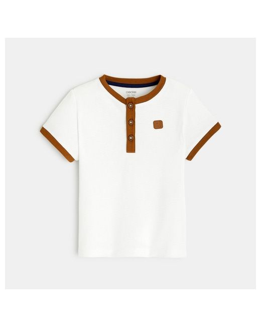 T-shirt col tunisien maille piquée